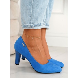 PJ1 Escarpins Classiques On A Bar Daim Bleu Eleanor 1