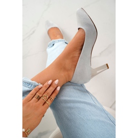 PJ1 Escarpins classiques sur un pilier en daim gris Eleanor 2