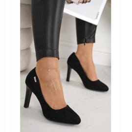 PJ1 Escarpins classiques sur une barre en daim noir Eleanor le noir 1