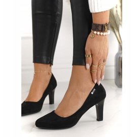 PJ1 Escarpins classiques sur une barre en daim noir Eleanor le noir 4