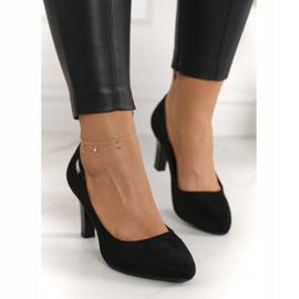 PJ1 Escarpins classiques sur une barre en daim noir Eleanor le noir 5