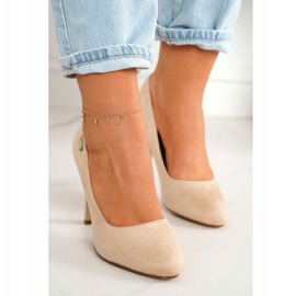 PJ1 Escarpins Classiques On A Bar Daim Beige Eliana 4