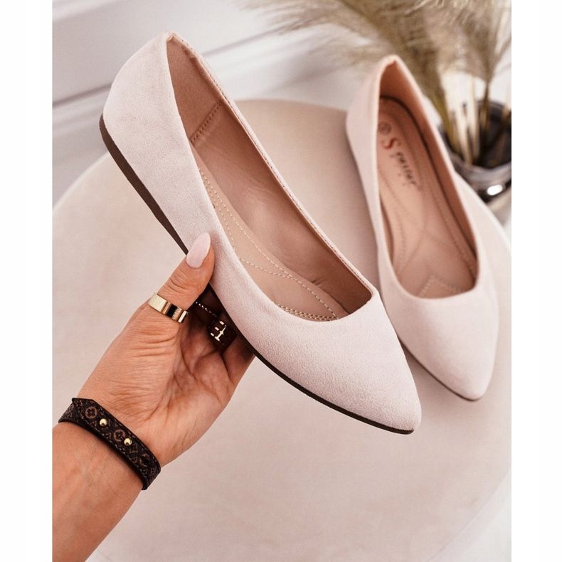 PS1 Délicate Ballerine En Daim Spitz Beige Dermeno 2