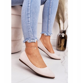 PS1 Délicate Ballerine En Daim Spitz Beige Dermeno 3