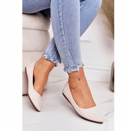 PS1 Délicate Ballerine En Daim Spitz Beige Dermeno 4