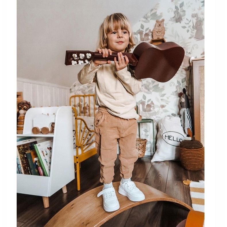 Apawwa Chaussures De Sport Enfant Avec Velcro Blanc Airy blanche 2