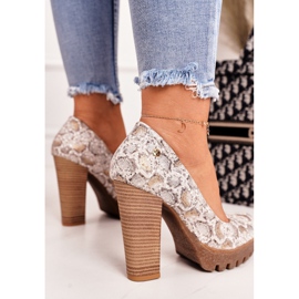 Escarpins Sur Une Barre Et Plateforme Maciejka Or-Beige 02629-25 brun d'or 2 Escarpins Sur Une Barre Et Plateforme Maciejka Or-Beige 02629-25 brun d'or 2