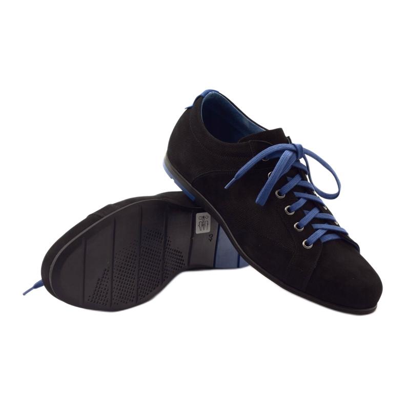 Chaussures de sport pour hommes noires Pilpol C191 bleu 3