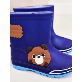 Bottes de pluie pour enfants avec un ours en peluche bleu marine 1