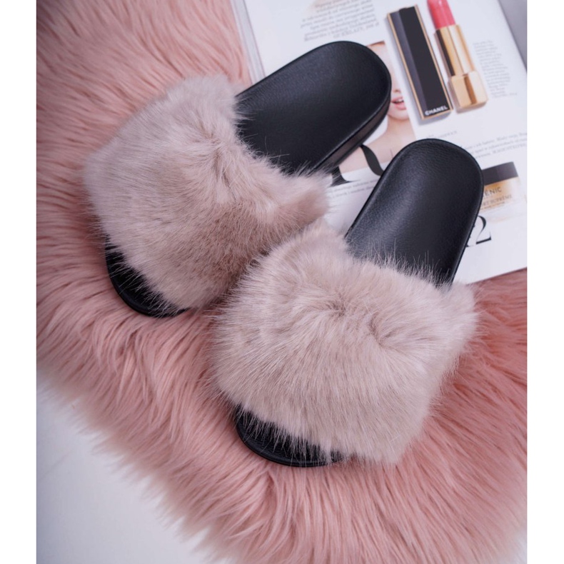 SEA Chaussons Femme Beige avec Fourrure NiceFur gris 3 SEA Chaussons Femme Beige avec Fourrure NiceFur gris 3