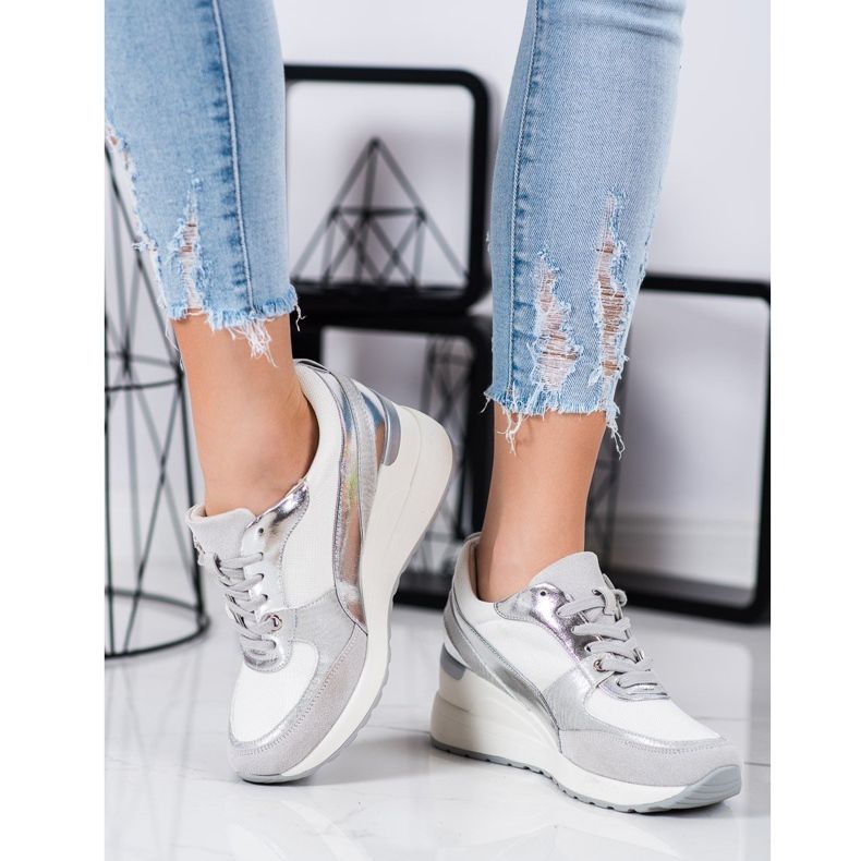 Baskets compensées VINCEZA blanc 1