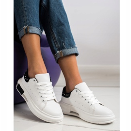 SHELOVET Baskets à clous blanche le noir 3