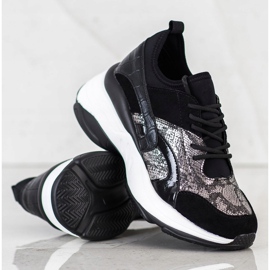 Bestelle Baskets à la mode sur la plate-forme beige noir 1