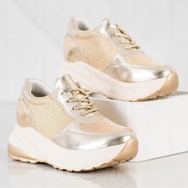 Bestelle Baskets dorées à paillettes beige 1