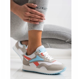 SHELOVET Chaussures de sport avec maille blanc bleu orange gris 1