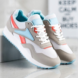 SHELOVET Chaussures de sport avec maille blanc bleu orange gris 2