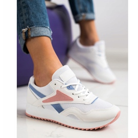 SHELOVET Chaussures de sport avec maille blanc bleu rose 1