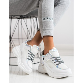 Marquiz Espadrilles de coin blanc argent 1