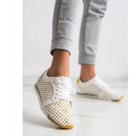 Kylie Baskets ajourées blanches et jaunes 4