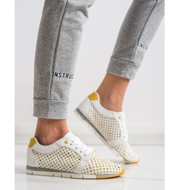 Kylie Baskets ajourées blanches et jaunes 5