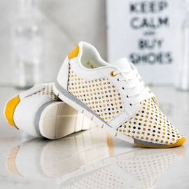 Kylie Baskets ajourées blanches et jaunes 2