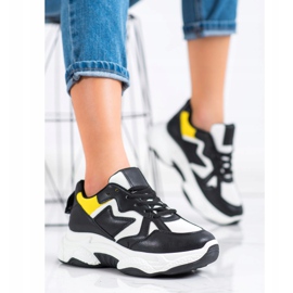 Fashion Baskets confortables blanche le noir jaune 2