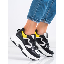 Fashion Baskets confortables blanche le noir jaune 3