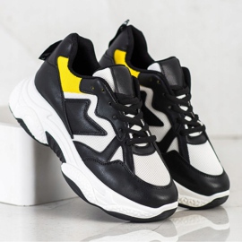 Fashion Baskets confortables blanche le noir jaune 4