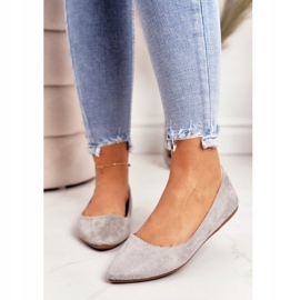 PS1 Ballerines Femme Gris Daim Dermeno 3
