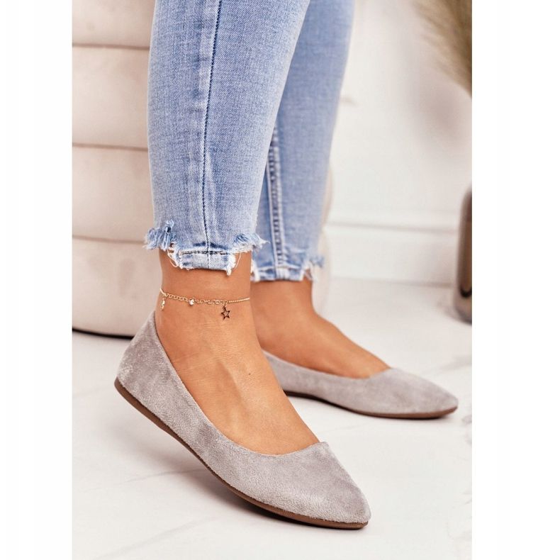 PS1 Ballerines Femme Gris Daim Dermeno 2