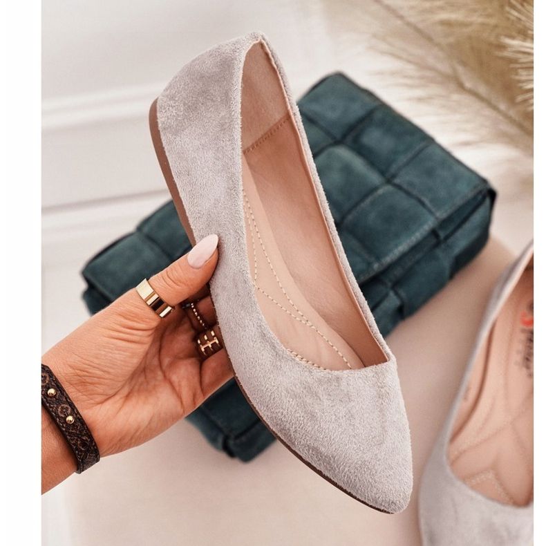 PS1 Ballerines Femme Gris Daim Dermeno 1