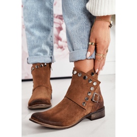 Bottines Femme En Daim Avec Boucle Exquisite 1198 Cognac brun 5
