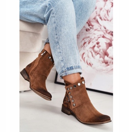 Bottines Femme En Daim Avec Boucle Exquisite 1198 Cognac brun 2