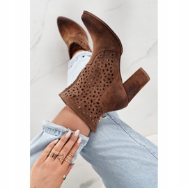 Exquisite Bottines Ajourées Sur Un Poteau En Daim Exquis 1219 Cognac brun 6
