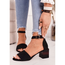 Sandales à talons en daim Laura Messi 2285 Noir le noir 3