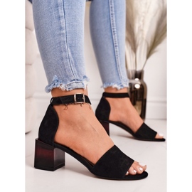 Sandales à talons en daim Laura Messi 2285 Noir le noir 4
