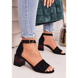 Sandales à talons en daim Laura Messi 2285 Noir le noir 5
