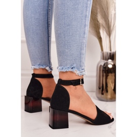 Sandales à talons en daim Laura Messi 2285 Noir le noir 2