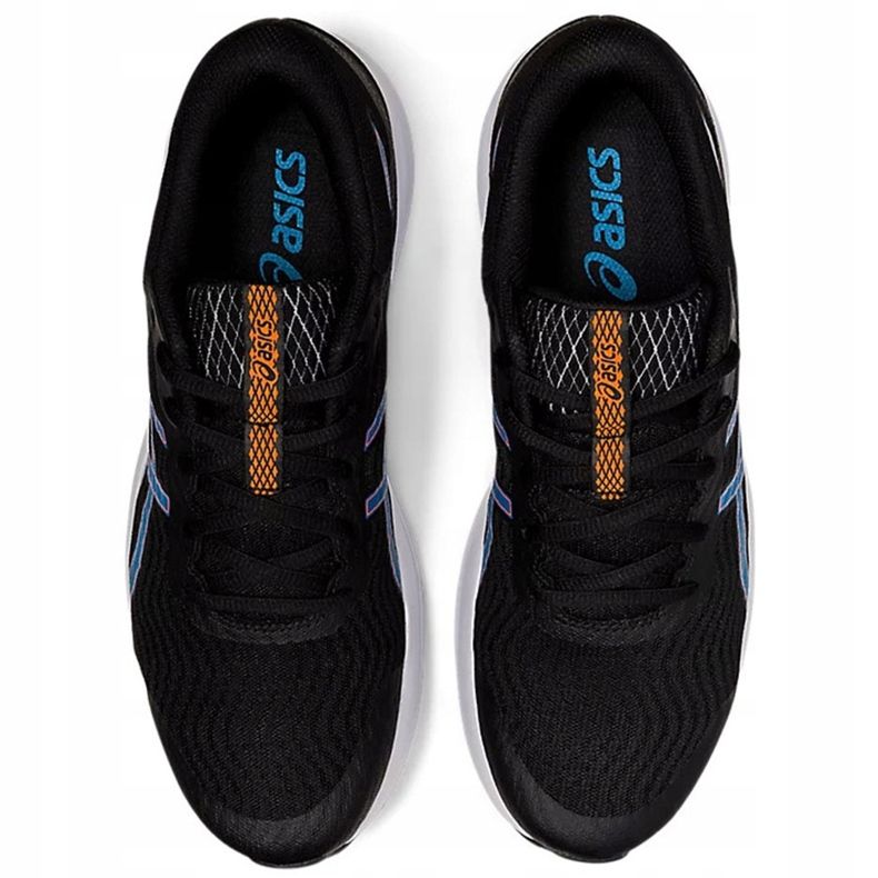 Chaussures de course pour hommes Asics Patriot 12 noir et bleu 1011A823 004 le noir 1