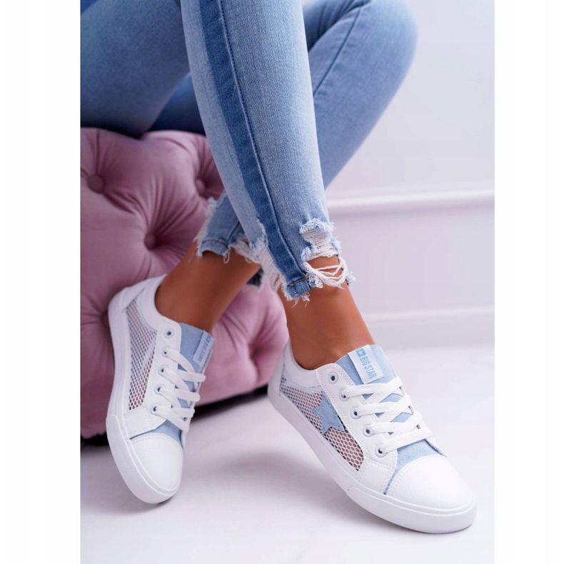 Baskets Femme Avec Mesh Big Star DD274689 Blanc-Bleu 2
