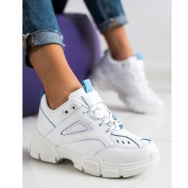 SHELOVET Baskets blanches à la mode bleu 3