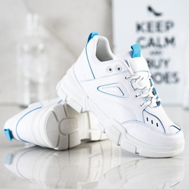 SHELOVET Baskets blanches à la mode bleu 2