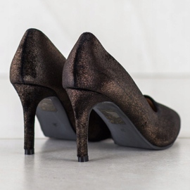 Kylie Talons élégants en daim le noir d'or 2
