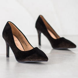 Kylie Talons élégants en daim le noir d'or 3