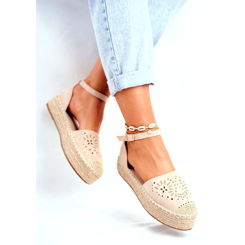 SEA Espadrilles Femme Sur Plateforme Beige Palermo Lin 1