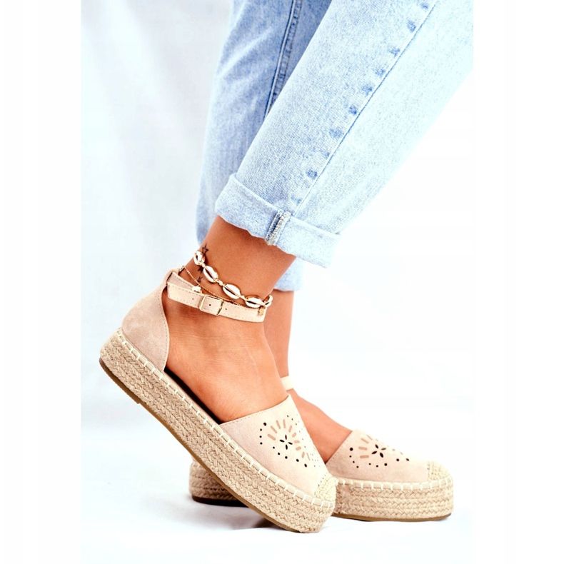 SEA Espadrilles Femme Sur Plateforme Beige Palermo Lin 3