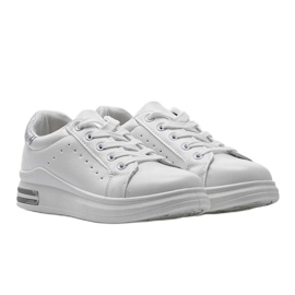 Baskets de sport blanches et argentées LDH003 gris 1