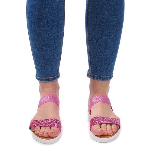 Sandales Avec élastique V12817 Rose argent 1