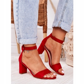 EVE Sandales À Talons Femme Daim Rouge Lexi 2