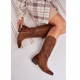 Boots Daim Ajourées Printemps Exquisite 1229 Cognac brun 1